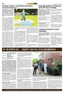 Artikel : Mooi Laarbeek Krant 21 juli 2016 "Op de koffie bij Danny Sarton Schilderwerken".